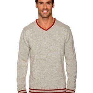 SMARTWOOL The Larimer V-Neck Merino Wool Sweater in Oatmeal Heather